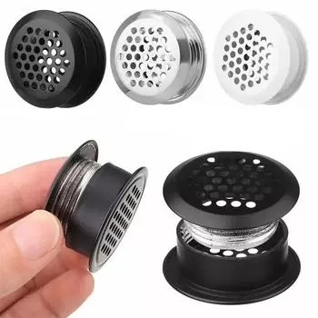 2 шт. вентиляционная решетка из нержавеющей стали, круглые вентиляционные решетки, вентиляционные решетки для шкафа, мебельная фурнитура, вентиляционные заглушки серебряный