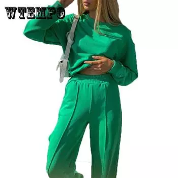 2 шт., весенне-осенний женский повседневный комплект из двух предметов, футболка с длинными рукавами + свободный брючный костюм, женский спортивный спортивный костюм для фитнеса XXL розовый