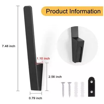 2 шт. вешалка для бейсболок, прочные крючки для шляп, настенное крепление, держатель для бейсболок 2Pcs чёрный