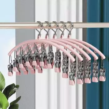 2 шт. вешалки для одежды с 10 зажимами Компактный металлический органайзер для леггинсов, вешалки, идеально подходят для штанов для йоги, джинсов, спортивной одежды 2pcs