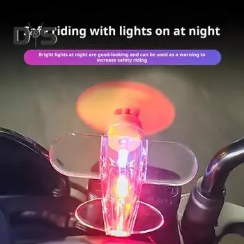 2 шт. ветряной светодиодный пропеллер для самолета, мотоцикла, велосипеда, автомобиля, украшения, водонепроницаемая светящаяся летающая игрушка, светодиодный светящийся спиннер для спорта на открытом воздухе 2pcs прозрачный