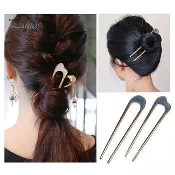 2 шт. вилка для волос французские прически U-образная заколка для волос прочная ракушка палочка для волос универсальный аксессуар для волос синий