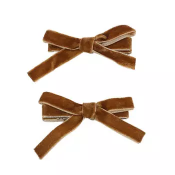 2 шт. винтажные бархатные заколки для волос для женщин и девочек, свадебные заколки для волос, набор изысканных сладких однотонных мини-заколок-бантов в виде утконоса, аксессуары для волос None оранжевый