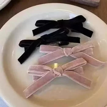 2 шт. винтажные бархатные заколки для волос для женщин и девочек, свадебные заколки для волос, набор изысканных сладких однотонных мини-заколок-бантов в виде утконоса, аксессуары для волос оранжевый