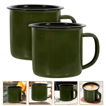 2 шт. винтажные рюмки элегантные чайные чашки бытовая молочная кружка портативный набор аксессуаров кофе утюг для ресторанов зелёный