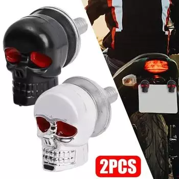 2 шт. винты с черепной головкой, модификация рамы номерного знака мотоцикла, болт, металлический крепеж для автомобиля, мотоцикла, колпачок для болта, аксессуары