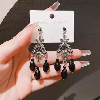 2 шт. висячие серьги для женщин, модные женские украшенияaa чёрный