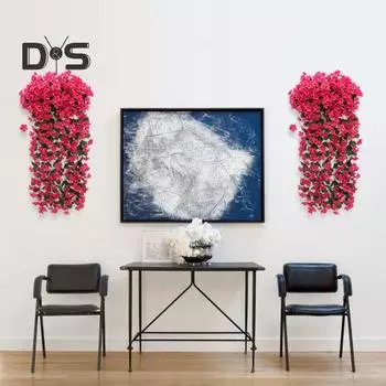 2 шт., висящие искусственные фиолетовые лозы, устойчивые к ультрафиолетовому излучению, искусственные висячие цветочные растения, пластиковый плющ, домашняя свадьба, крытый открытый сад, украшение для двора, фото белый