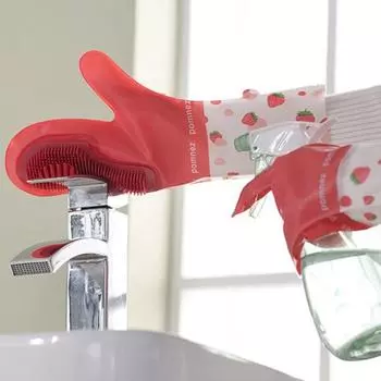 2 шт. водонепроницаемые перчатки с кистью для клубники, удобные мощные чистящие универсальные перчатки для работы по дому для посуды A