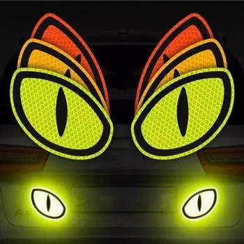 2 шт. водостойкие автозапчасти, знак безопасности, предупреждающая лента, наклейка на бампер, наклейка на глаз, светоотражающая наклейка, наклейка на автомобиль, наклейка ZPG красный