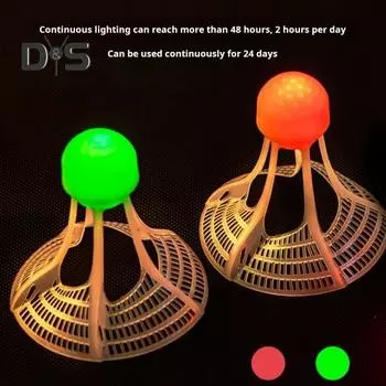 2 шт. воланы для бадминтона, бейсбольные тренировки, ветрозащитное освещение, птички, освещение на 360 градусов, мячи для бадминтона для занятий спортом, фитнеса красный