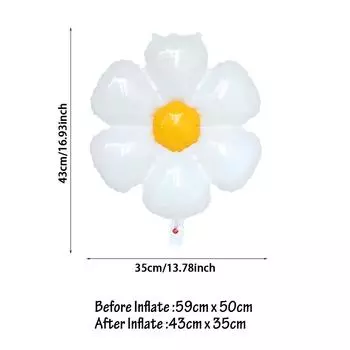 2 шт., воздушный шар из фольги с цветком белой ромашки, разноцветные воздушные шары с подсолнухом, украшение для детского душа, дня рождения, свадьбы, вечеринки, горячий реквизит для фотосессии S