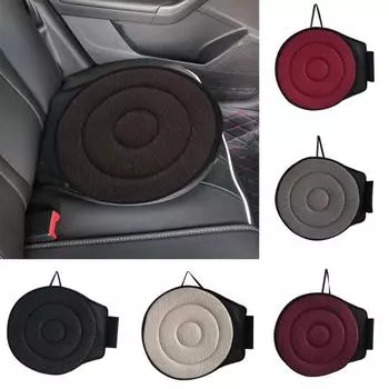 2 шт. вращающаяся на 360 градусов подушка для автомобильного сиденья износостойкая дышащая ткань моющаяся нескользящая круглая поворотная подушка для автомобильного сиденья чёрный