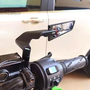 2 шт. вращающиеся на 360 градусов боковые зеркала заднего вида для мотоцикла, универсальные, совместимые, регулируемые, ударопрочные, выпуклые зеркала белый