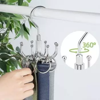 2 шт. вращающиеся вешалки для ремня, удобный органайзер для ремня, многофункциональные поворотные крючки для хранения в шкафу 2pcs