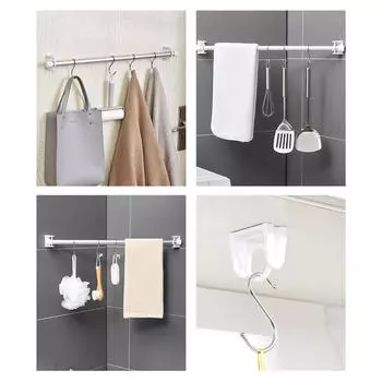 2 шт. вращающихся на 360 градусов самоклеящихся держателей для карнизов для штор настенные кронштейны для драпировки прозрачный пластиковый крючок 2