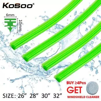 2 шт., вставка для лобового стекла автомобиля, натуральный силикагель, полоса щетки стеклоочистителя автомобиля (Пополнение) 6 мм 26 дюймов 28 дюймов 30 дюймов 32 дюйма Бескаркасный стеклоочиститель