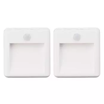 2 шт. вставной ночник с датчиком движения, мини-ночник с 2 цветовой температурой, регулируемая яркость, настенный ночной светильник