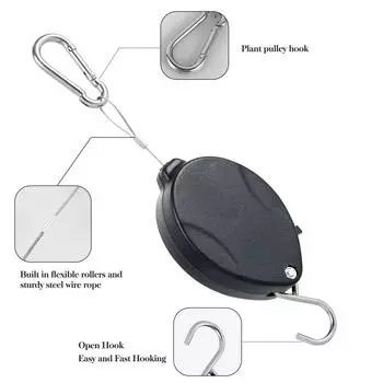 2 шт. выдвижная вешалка для растений, регулируемый шкив для растений, 25 кг, прочная вешалка для цветочных корзин, выдвижная вешалка для растений, легкая, новая