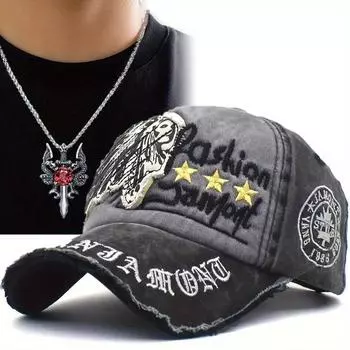 2 шт., вышитый череп, хип-хоп, кепка с утиным языком, двойной дракон, ретро-кулон, ожерелье, комплект для мужчин и женщин, спортивная бейсболка, модная повседневная парная шляпа от солнца чёрный