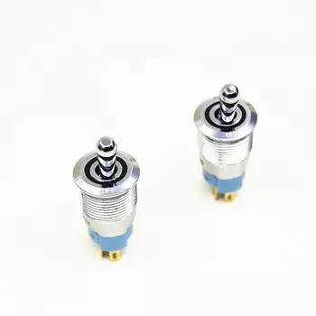 2 шт., высококачественная кнопка с подсветкой, гоночная винтажная ручка ВКЛ-ВЫКЛ, отверстие 16 мм, 12 В 220 В, универсальное напряжение 5 А, водонепроницаемый IP67 Lamp voltage 3V-6V синий