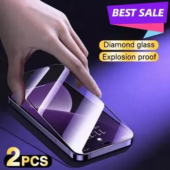 2 шт. высококачественная защитная пленка для экрана iPhone 14 11 PRO MAX 12 13 Mini 15 Plus, закаленное стекло для iPhone XS XR XS Max 7 8Plus iphone 11 чистый