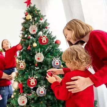 2 шт. высококачественные поделки для елки, войлочные рождественские украшения в виде оленей, овечек, кукол, подвесное украшение, шар, овца, плюшевая рождественская елка белый