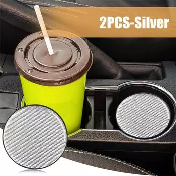 2 шт. высококачественный красный карбоновый автомобильный подстаканник коврик для стакана воды нескользящий коврик универсальные детали интерьера автомобильные аксессуары чёрный
