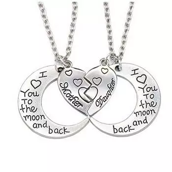 2 шт. Я люблю тебя до Луны и обратно Мать Дочь Сердце Подарок Ожерелье
