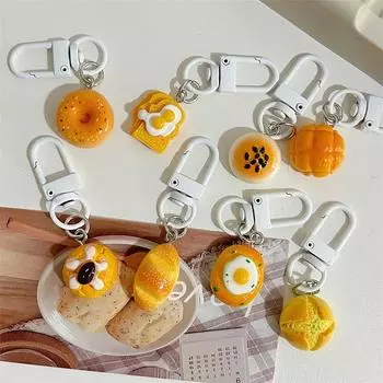 2 шт. забавная новинка, кулон в виде еды, креативная имитация еды, брелок для ключей, автомобильные брелки, изысканный рюкзак, украшения, аксессуары, подарки