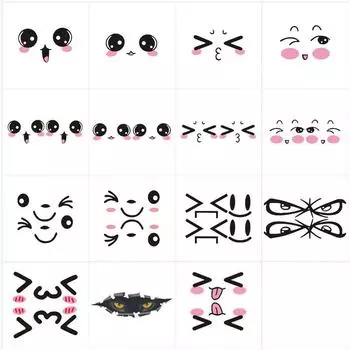 2 шт. забавные милые зеркала заднего вида для автомобиля, креативные наклейки, светоотражающие наклейки/наклейки 2pcs