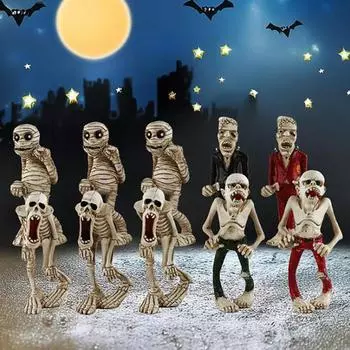 2 шт. забавные статуэтки скелетов смоляные мумии настольные фигурки упырей уникальные украшения на Хэллоуин для дома с привидениями C