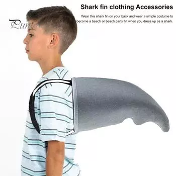2 шт. забавный чучело акулы, плечевой ремень, выдвижной плавник, аксессуар для взрослых, костюм для домашних животных, рыбы, реквизит, украшение для вечеринки серебряный серый