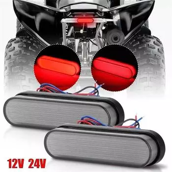 2 шт. Задний габаритный фонарь для прицепа, грузовика, автодома, 24 светодиода, овальная форма, стоп-сигнал, ДХО, габаритный фонарь, красный