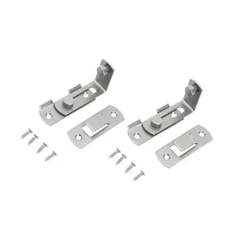 2 шт. задвижки-защелки с откидной дверцей, 90 градусов, дверной замок из нержавеющей стали для внутреннего и наружного использования на окне, заборе, двери для питомца серебряный