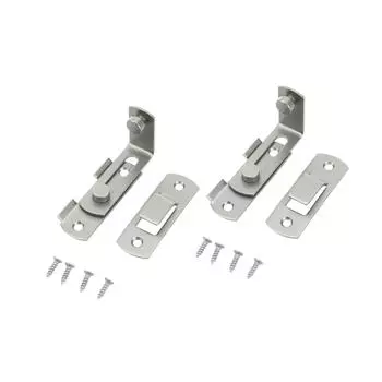 2 шт. задвижки-защелки с откидной дверцей, 90 градусов, дверной замок из нержавеющей стали для внутреннего и наружного использования на окне, заборе, двери для питомца серебряный