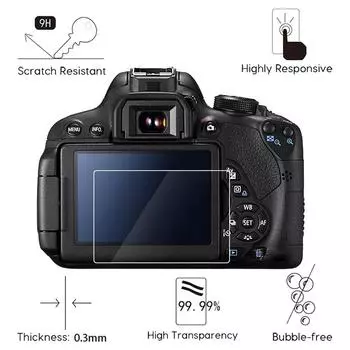 2 шт., закаленное стекло 9H для Canon EOS R R5 R6 Ra RP M M2 100D 200D 250D 600D 650D 700D 2000D 9000D 1Dx 1Dc Защитная пленка для экрана 200D 250D 200DII