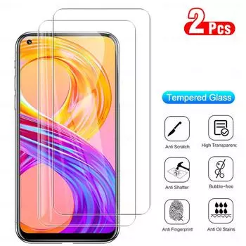 2 шт. закаленное стекло для OPPO Realme 8 Pro 8 7 7i 6 6s 6i 5 5S 5i 3 Narzo 30 10 20 30a 30i 50i 50a GT Master 5G Neo HD Защитная пленка для экрана Realme GT NEO2T белый