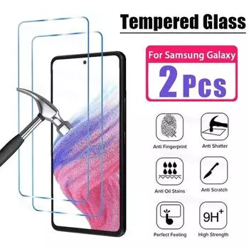 2 шт. закаленное стекло для Samsung A54 A34 A24 A14 A12 A13 A52 A51 A71 A72 A22 A32 Защитное стекло для Samsung S24 S23 S22 Plus For Samsung A12 чистый