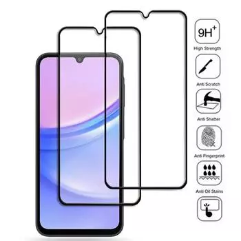 2 шт. закаленное стекло с полным покрытием для Samsung Galaxy A05S S15 A25 A55 A04S A54 Xiaomi Redmi Note 13 iPhone 15 14 13 12 Pro Max Защитное стекло для экрана For Samsung Galaxy A04E чёрный
