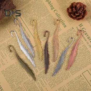 2 шт. закладка для книг в виде перьев металлическая закладка для чтения страницы DIY подарки канцелярские принадлежности для домашнего обучения школы офиса серебряный
