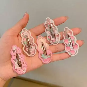 2 шт., заколка для челки-тюльпана, розовая заколка для девочек, модные заколки для волос BB, женские заколки для волос