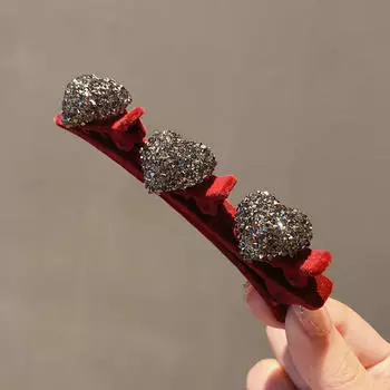 2 шт. Заколка для волос для женской челки на лбу, короткая заколка сбоку, ободок One size вино красного