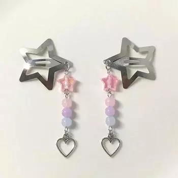 2 шт. заколка для волос ручной работы в виде звезды, сказочный стиль, y2k, заколка-бабочка