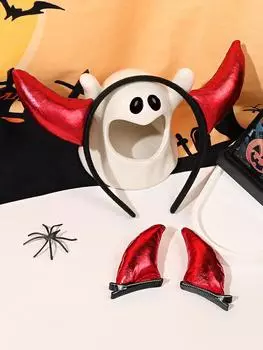 2 шт. заколка для волос с рогами дьявола, заколка для волос с рогами демона на Хэллоуин, костюм для косплея для вечеринки