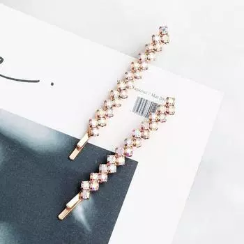 2 шт. Заколка для волос со стразами для женщин Элегантный корейский дизайн Заколки Блестящая хрустальная заколка Инструмент для укладки волос Аксессуары для волос