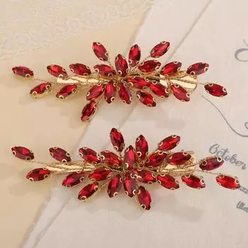 2 шт. Заколка для волос со стразами для свадьбы, свадебное украшение для головы, серебристый, черный, свадебные аксессуары для волос, зеленый, красный, тиара, синий, фиолетовый, украшения