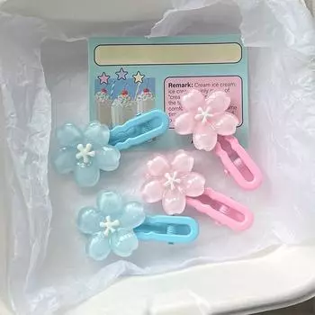 2 шт. заколка для волос Sweet Star Cherry Blossom для девочек, универсальная заколка для челки на бок, заколка для волос в виде цветка, аксессуары для волос, подарки