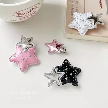 2 шт. Заколка для волос в виде звезд, простая, с пятиконечной звездой, заколка для волос, челка, растрепанные волосы, заколка для волос сбоку, женские аксессуары для волос 2pcs