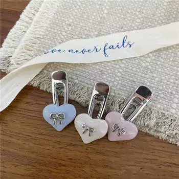 2 шт. заколка для волос в виде банта в виде конфетного цвета в корейском стиле, милая заколка для волос в виде сердца с любовью, на каждый день розовый